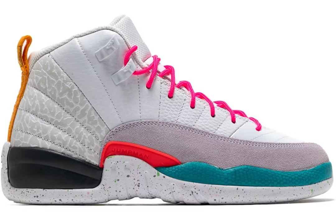 Jordan 12 Retro White Vapor Green (Grade School)