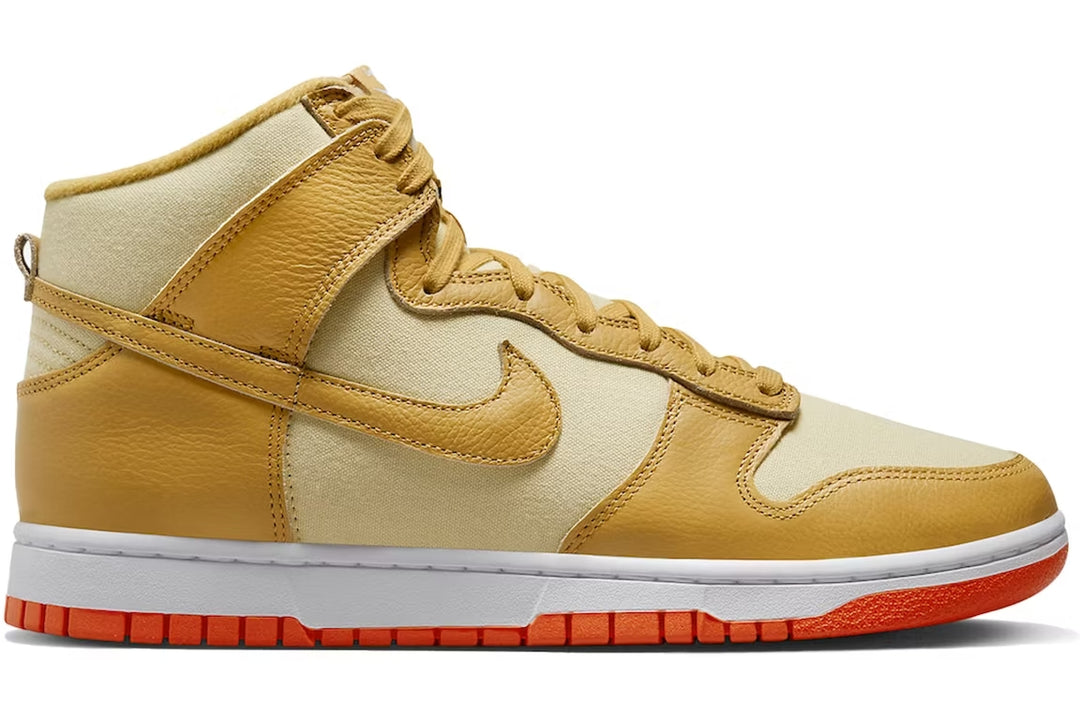 Nike Dunk High Wheat Gold Safety Orange