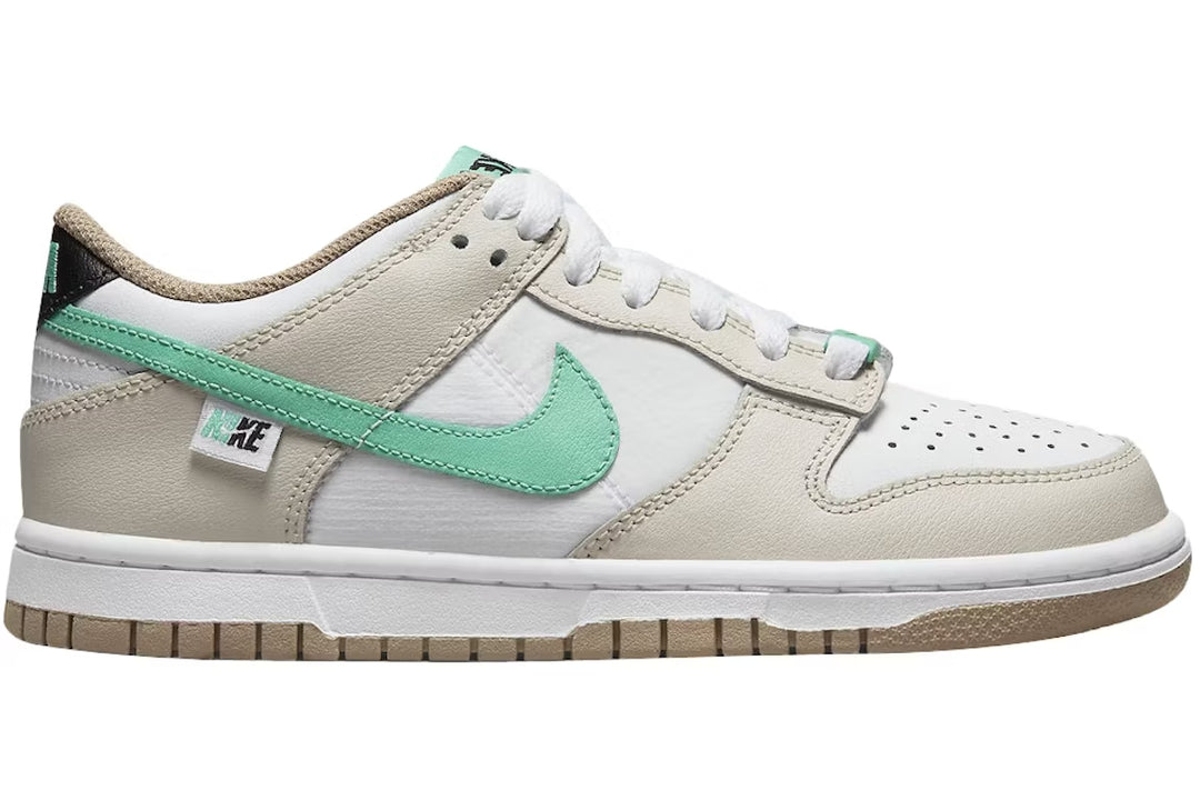 Nike Dunk Low Split Seam White Tan Mint (Grade School)
