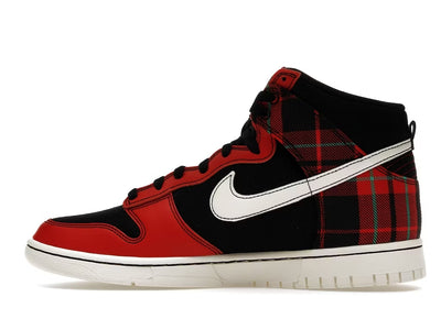 Nike Dunk High SE Tartan Plaid Black University Red