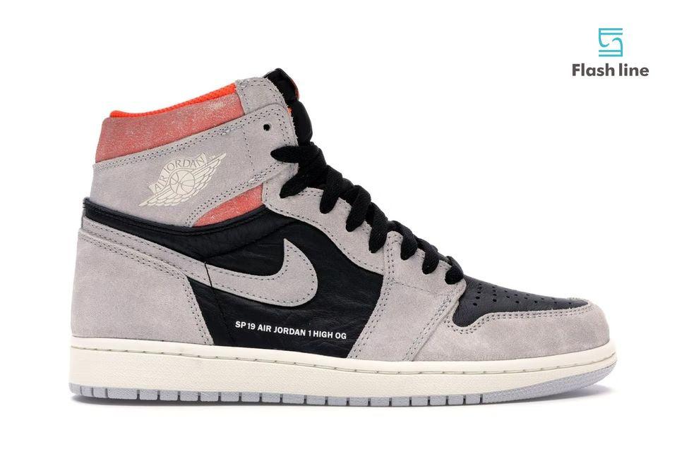 Jordan 1 Retro HighNeutral Grey Hyper Crimson - Flash Line Store