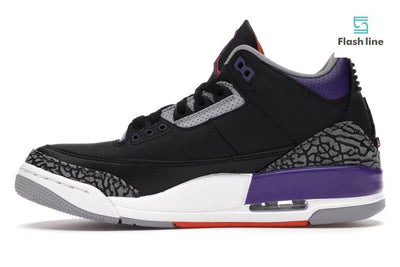 Jordan 3 Retro Black Court Purple - Flash Line Store