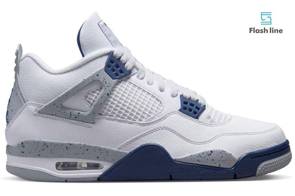 Jordan 4 Retro White Midnight Navy - Flash Line Store