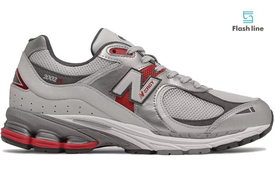 New Balance 2002R Silver Metallic Team Red