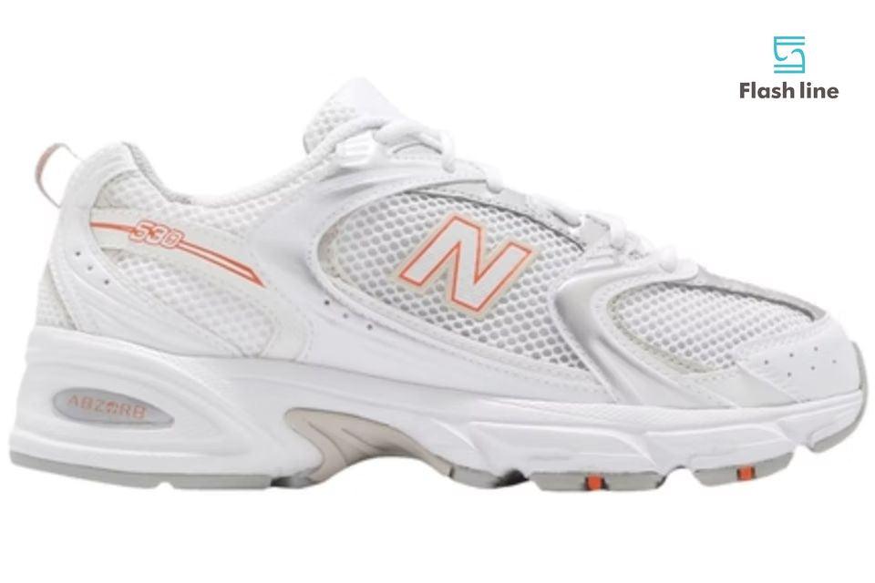 New Balance 530 White Silver Retro Orange - Flash Line Store