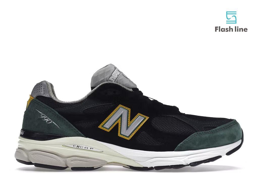 New Balance 990v3 Black Green Yellow - Flash Line Store