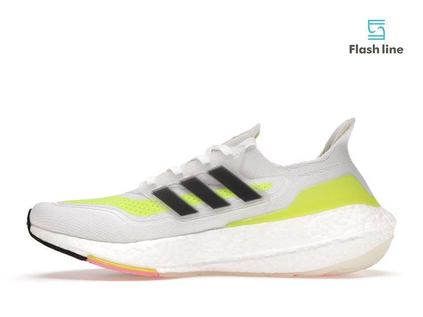 adidas Ultra Boost 21 White Solar Yellow - Flash Line Store